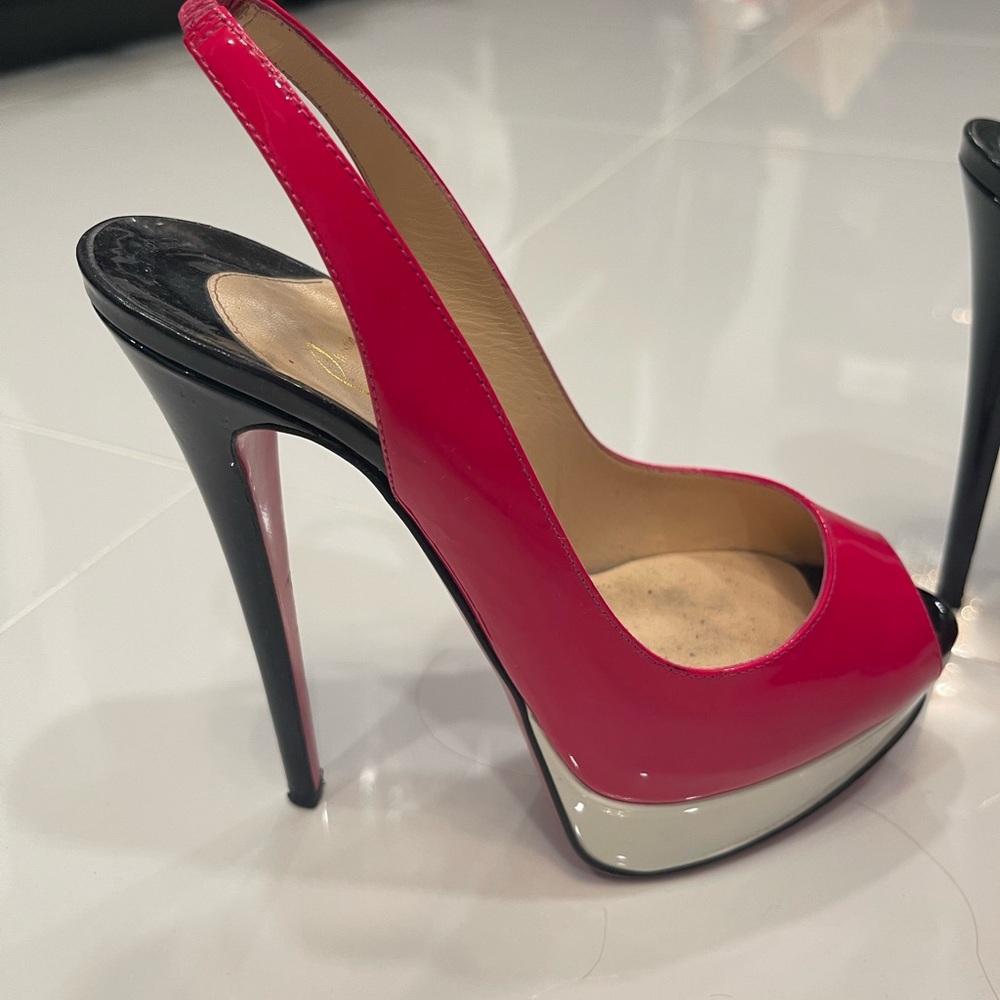 Christian Louboutin Peep Toe Slingbacks - Picture 2 of 14